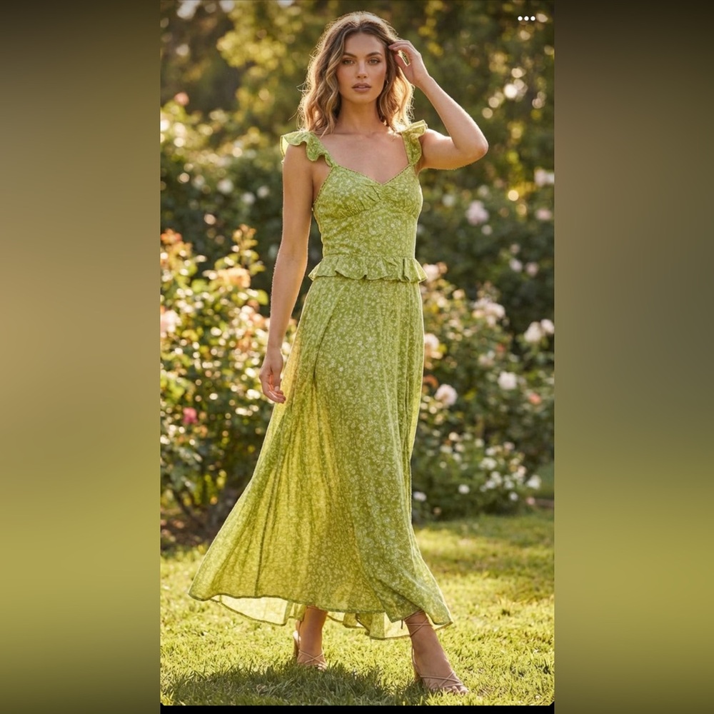 Green Printed Dress